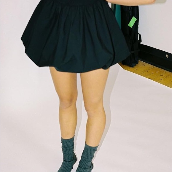 Bubble Skirt High Waist Ruffle Hem Line Pleated Mini Short Puffy Short Skirts - Picture 2 of 3